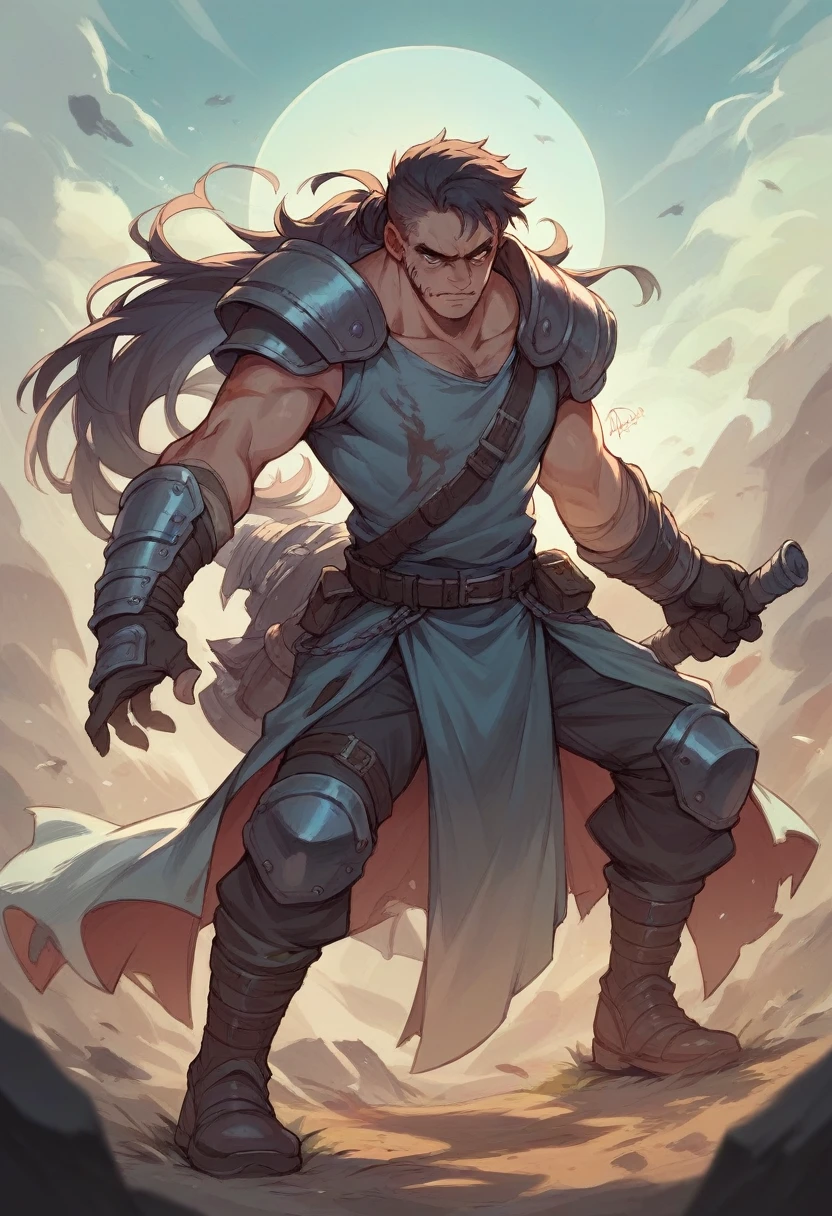 Create a character of a Indra with a battlefield background