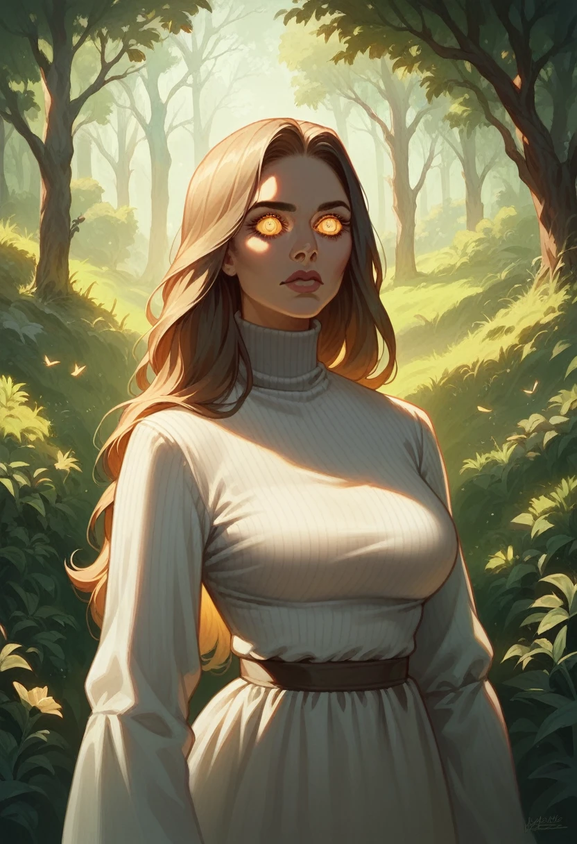 Ultra-HD Details, ((nature background)), detailed eyes, spectacular light, 8k, soft lighting, high quality, mama, Upper part of the body, dress, turtleneck, weave, Cowboys, Intrinsic Kim Kardashian 