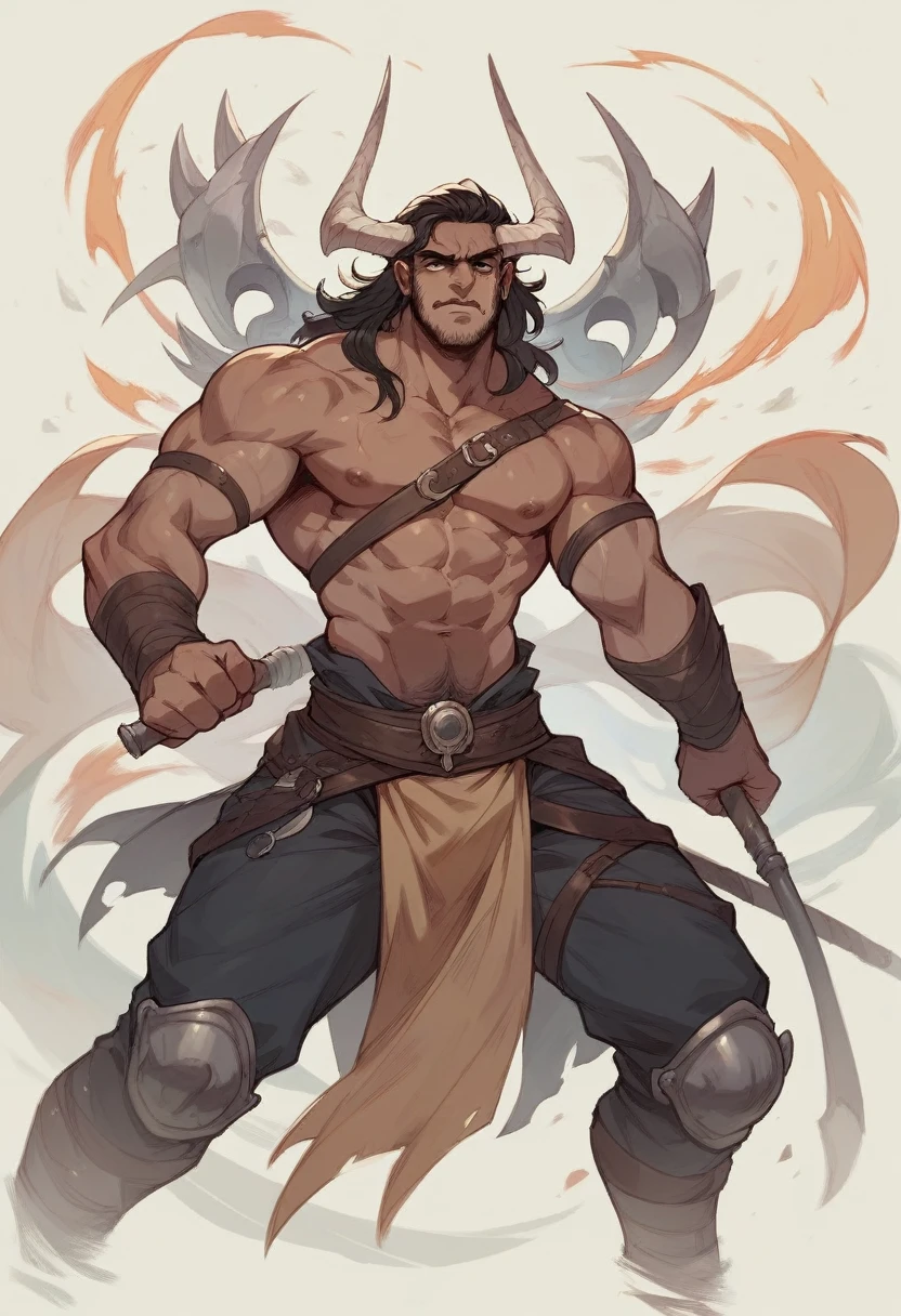Create a character of a Indra from Indian mythology with a battlefield background