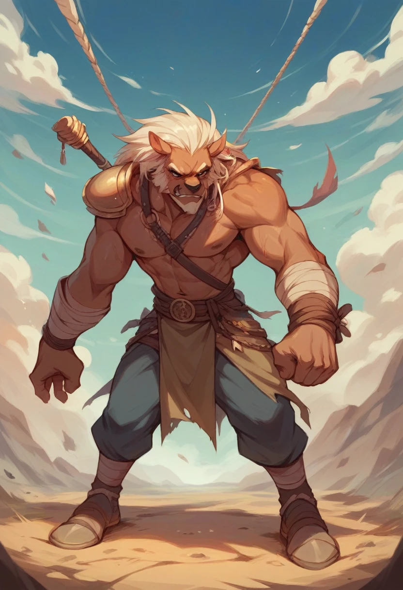 Create a character of a Indra from Indian mythology with a battlefield background