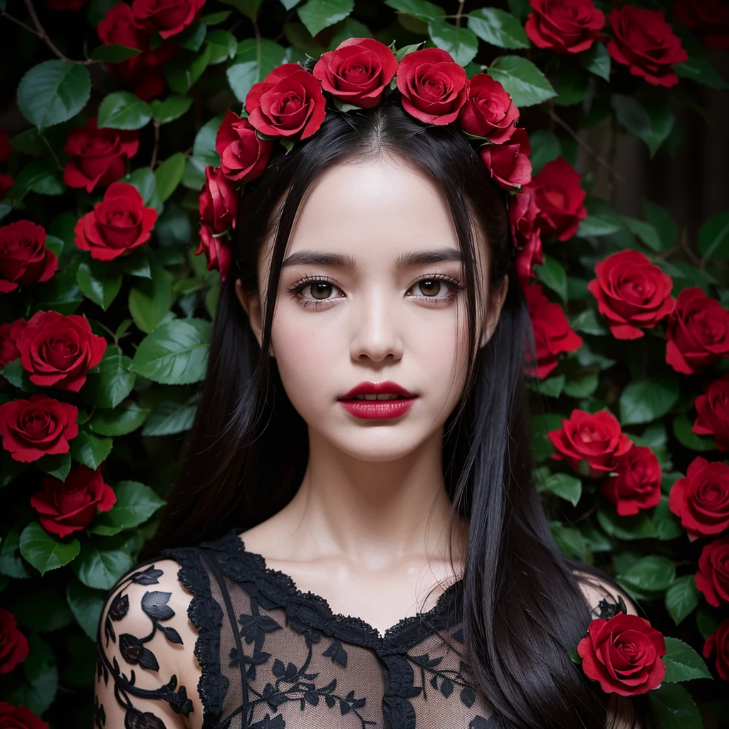 a skull with roses and leaves on its head, skull made of red roses, fantasy skull, highly detailed dark art, sacred skull, 8 k altamente detalhado, Death skull, 8k detailed art of high quality, Dark digital art, but detailed, adorned with demonic skulls, 4 k highly detailed art, high detailed digital art, gothic art