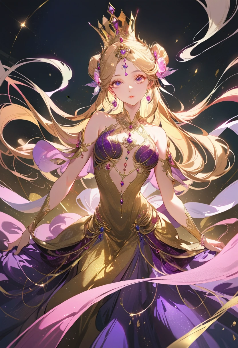 a beautiful queen, extremely detailed face, beautiful detailed eyes, beautiful detailed lips, long eyelashes, flawless skin, elaborate royal crown, ornate gold jewelry, flowing silk dress, perfect proportions, cinematic lighting, dramatic color palette, best quality,Amazing,masterpiece,delicate,ultra high res,ultra detailed,8K,sharp focus,(extremely detailed CG unity 8k wallpaper),