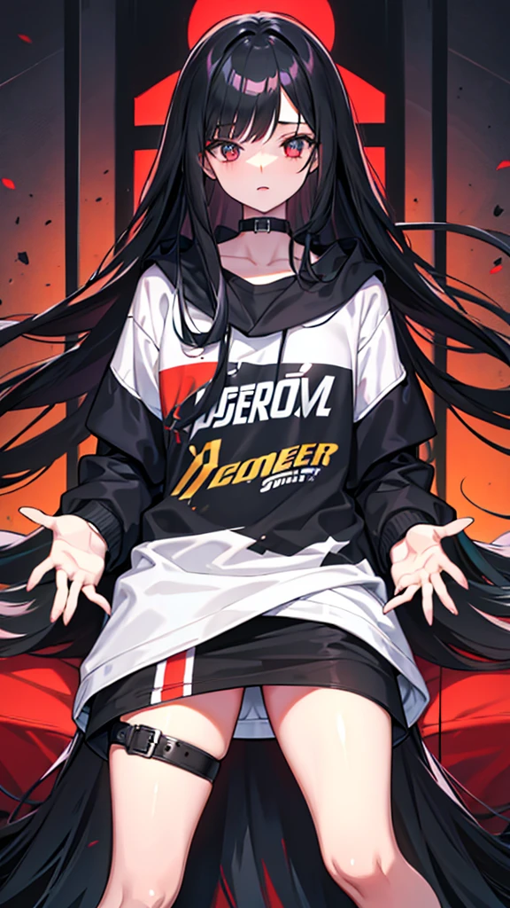 , long black hair, gamer, influencer, no quarto