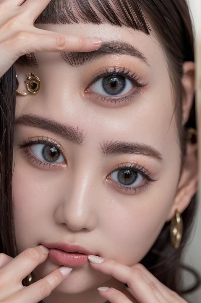 Human anatomically correct、Focus on the face、Create and express the most amazing compositions of people realistically、((masterpiece))、(((Highest quality)))、((Very detailed))、(Surreal)、(Highly detailed CG illustrations)、(Very delicate and beautiful)、少女はmasterpieceだ、Highest quality、Realistic texture、Realistic Fabric、A front-facing, realist illustration of a girl with realistic, super-detailed eyes、Absolute rules、The following text describes the image quality:、The greatest painter in human history encounters unparalleled beauty、史上最高masterpiece、The most beautiful in life、Exquisite beauty and captivating aesthetics、