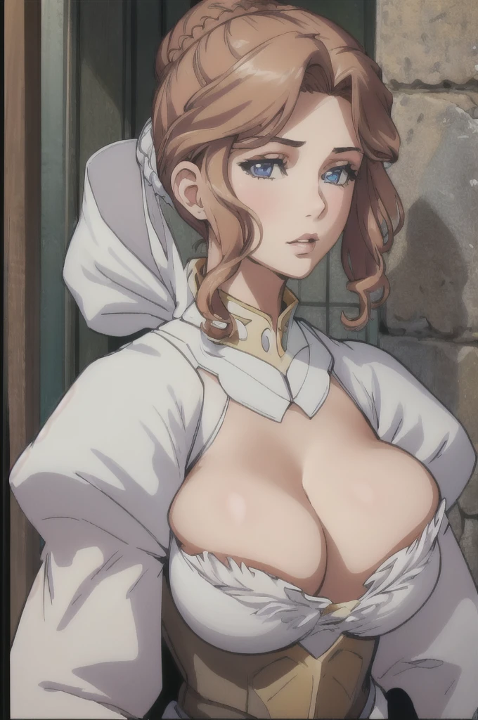 {{masterpiece}}, {{best quality}}, {an extremely delicate and beautiful}, {{an extremely delicate and beautiful girl}}, mature female, beautiful detailed eyes, delicate face, 1girl, claudialevantinekuroinu, large breasts, knight armor, bursting breasts, giant breasts, large sword