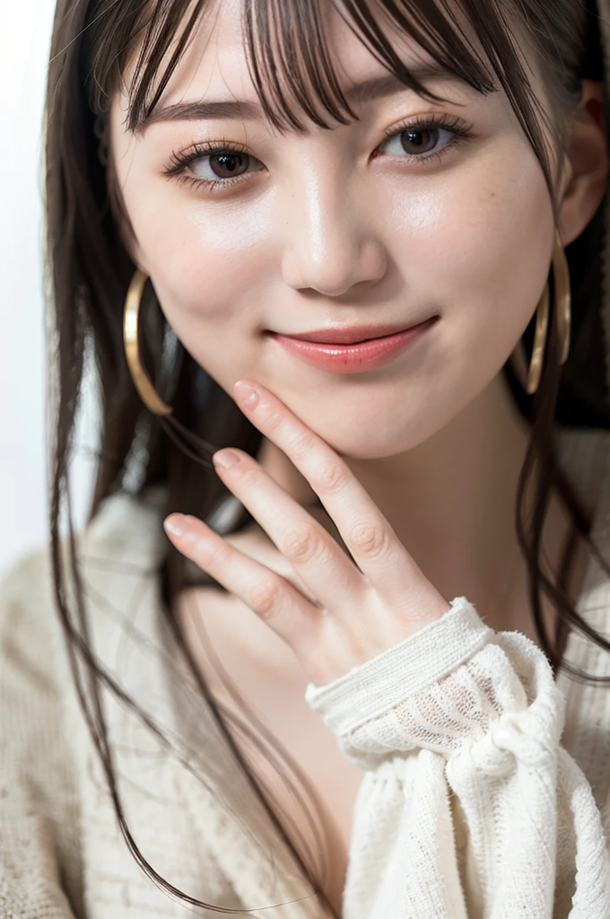 1 Girl, (Summer clothes:1.2), Very beautiful Japanese idol portraits,
(RAW Photos, Highest quality), (Realistic, Realistic:1.4), (masterpiece),
Very delicate and beautiful, Very detailed、wonderful, finely, Very detailed CG Unity 8K 壁紙, Very detailed, High resolution, Soft Light,
Beautiful detailed girl, Very detailed目と顔, Beautiful and sophisticated nose, finelyて美しい目, Cinema Lighting,
(Simple light color background:1.3)、Complete Anatomy, Slender body, Small breasts, smile