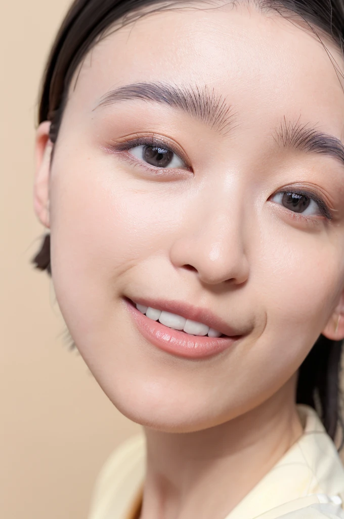 1 Girl, (Summer clothes:1.2), Very beautiful Japanese idol portraits, 
(RAW Photos, Highest quality), (Realistic, Realistic:1.4), (masterpiece), 
Very delicate and beautiful, Very detailed、wonderful, finely, Very detailed CG Unity 8K 壁紙, Very detailed, High resolution, Soft Light, 
Beautiful detailed girl, Very detailed目と顔, Beautiful and sophisticated nose, finelyて美しい目, Cinema Lighting, 
(Simple light color background:1.3)、Complete Anatomy, Slender body, Small breasts, smile