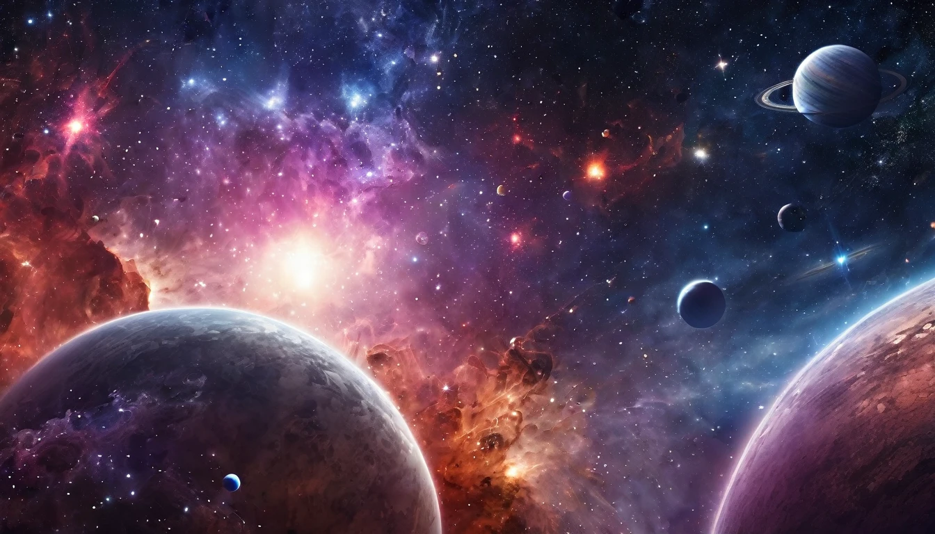 space-themed, Avak, stars, galaxy, nebula, planet, Highly detailed, Papers, ((background:1.8))