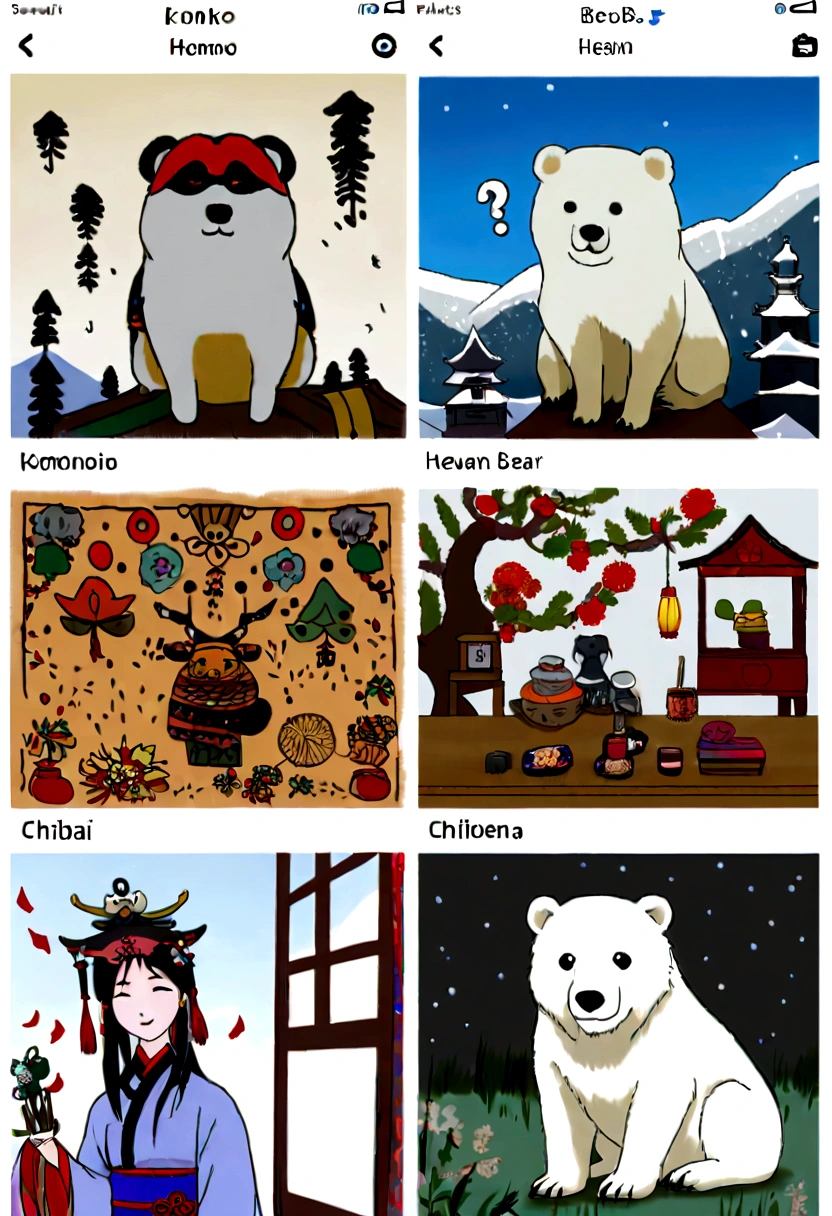 有一只戴着围巾的卡通Polar Bear, Screenshot inspired by Ma Yuanyu, Popular on Reddit, Folk Art, Komono, Polar Bear, Son of Heaven, Chiba Yudai, 1.8, ?. 8, Intermediate metaverse