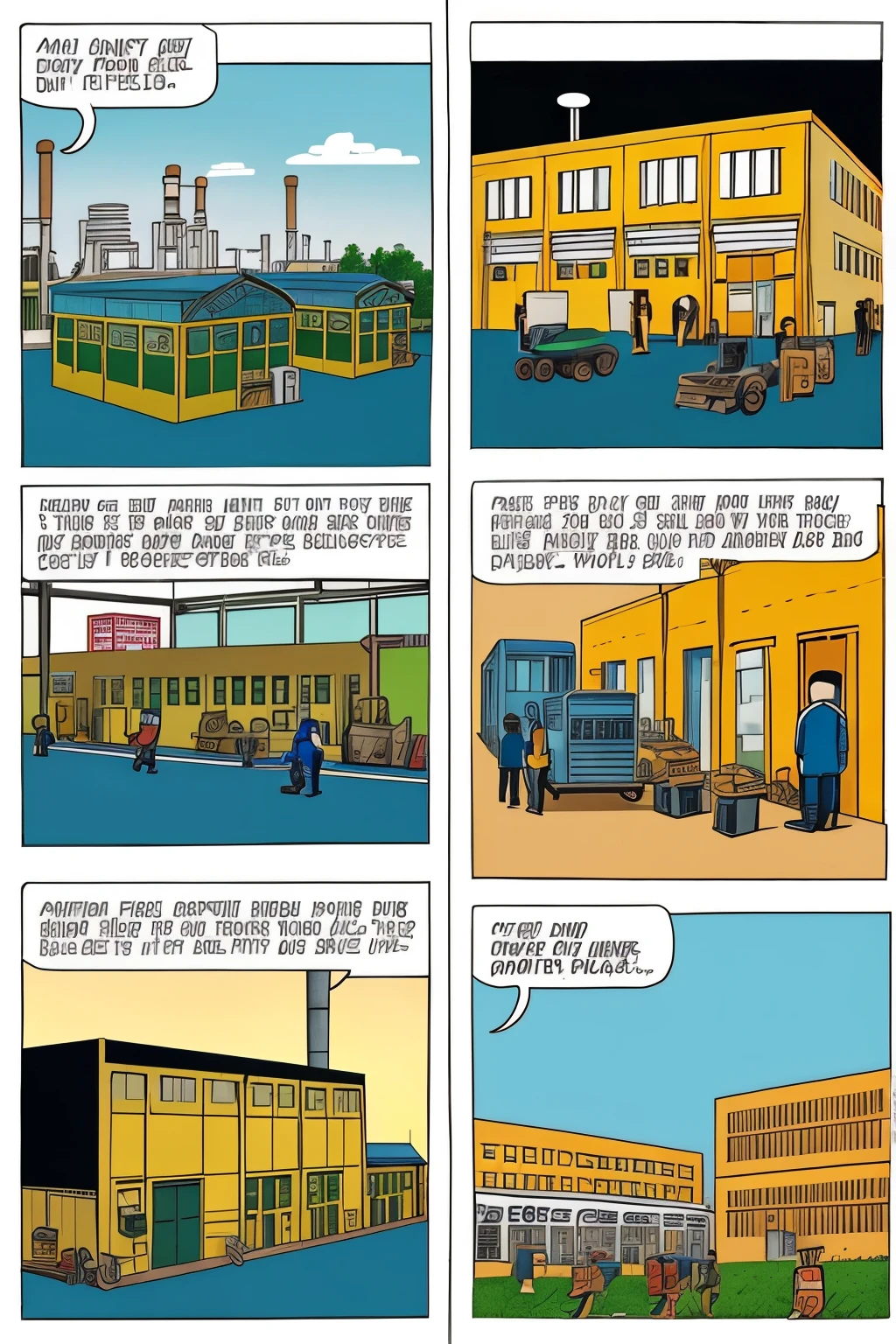 Make a comic strip of each organelle as if they were working as different factory workers in the factory.