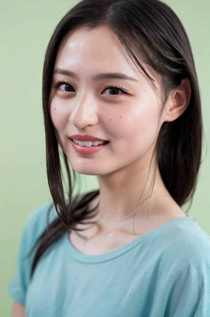(masterpiece, Highest quality,Realistic, photoRealistic:1.2), High resolution,RAW Photos,Simple Background, One girl,alone,Yui Oguri, Beautiful Eyes,