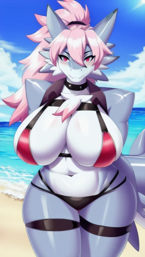 Shark girl, very sexy, big breasts, Japaneseschooluniformbikini