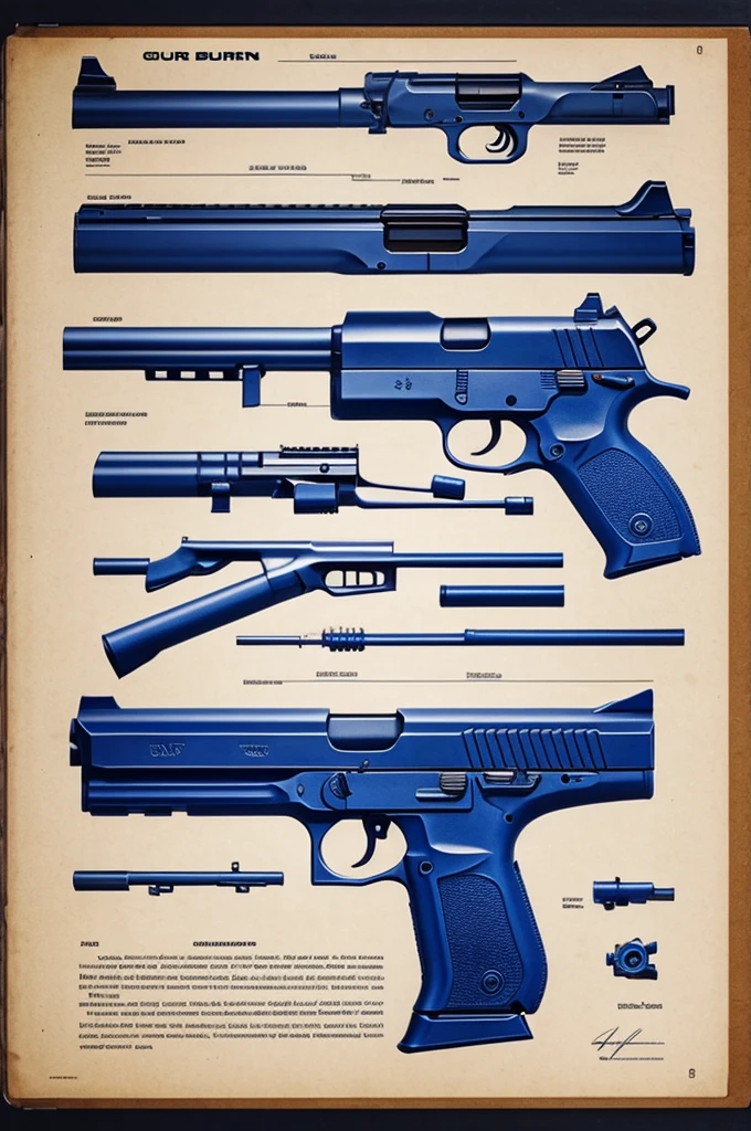 Blueprint of a gun