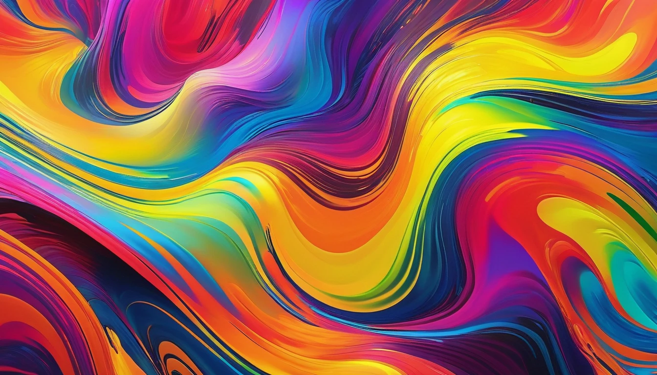 a vibrant abstract painting, dynamic color gradient transitions, bright colors as the base, high quality, masterpiece, 8k, photorealistic, professional digital art, smooth blends, dramatic lighting, intense colors, mesmerizing visuals, fluid movement, striking composition, vivid hues, hypnotic patterns, surreal aesthetics, digital painting, digital art, abstract expressionism, contemporary art