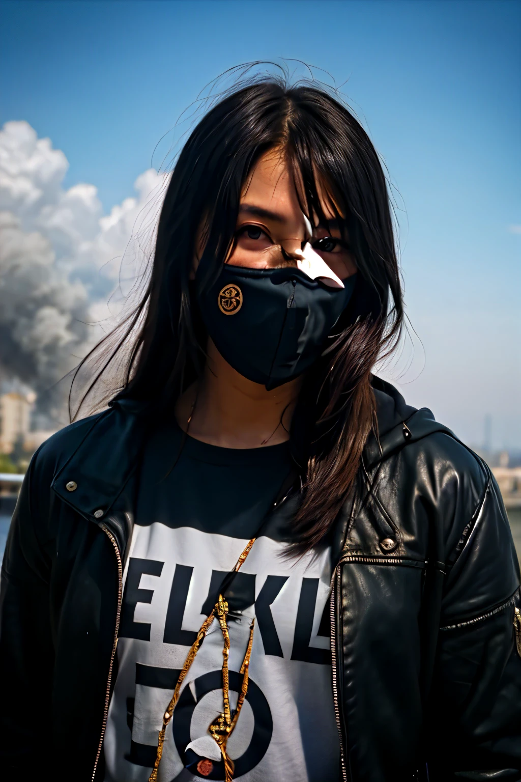 Smoken mask behind the world