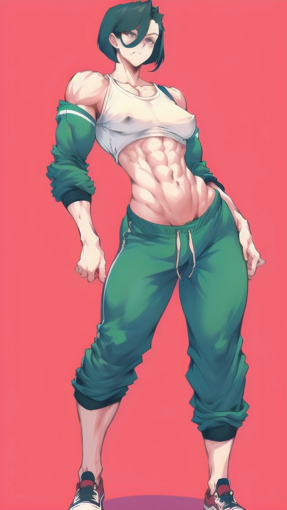 full body in image, simple hair, full clothing man, joggers pants, male body, short hair, slender body, hot body, sexy male body, dinamic pose, six patch. detalied pose, body, simple background, expressive face, focus on face, line art, sketch