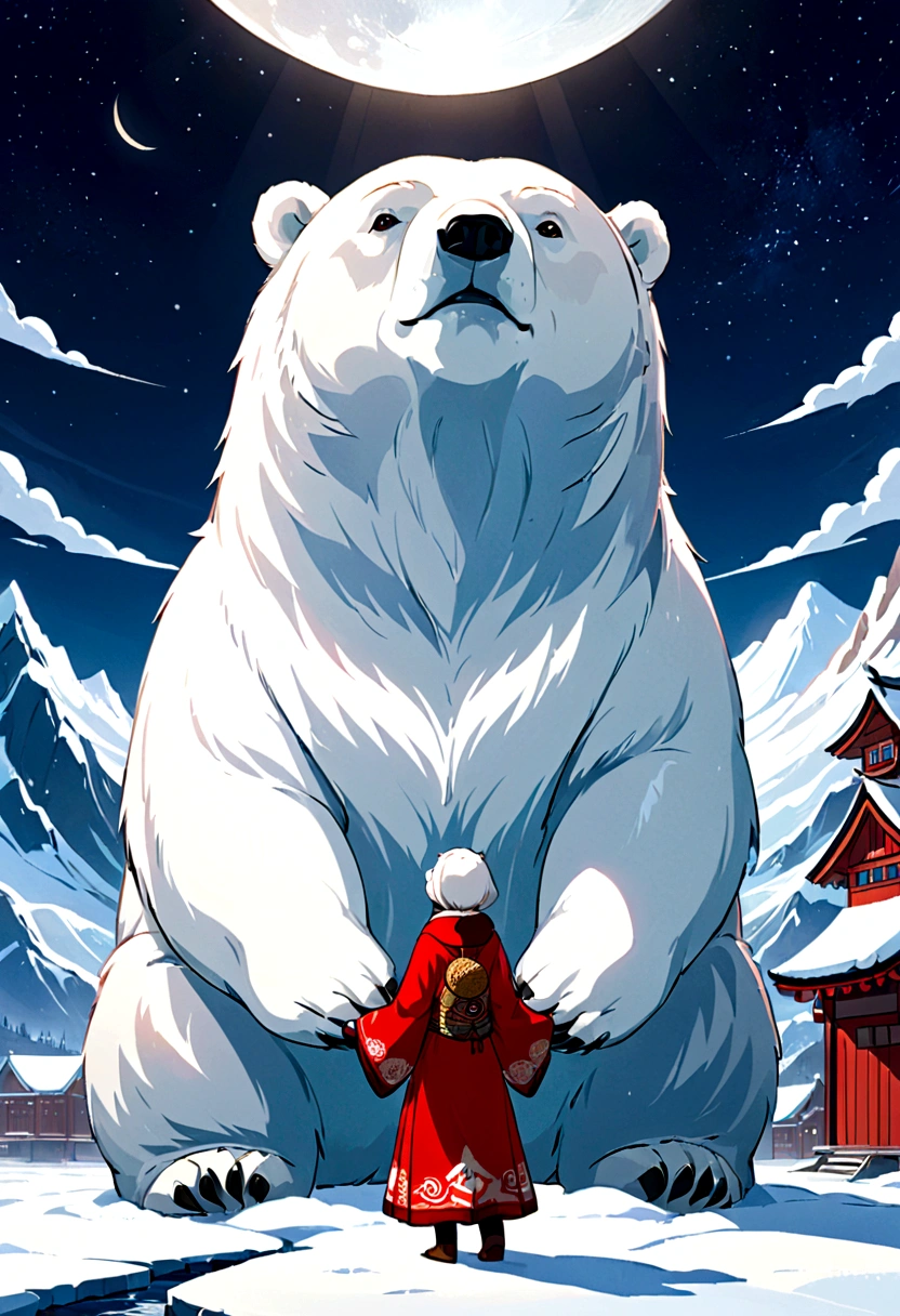 有一只戴着围巾的卡通Polar Bear, Screenshot inspired by Ma Yuanyu, Folk Art, Komono, Polar Bear, Son of Heaven, Chiba Yudai, Intermediate metaverse