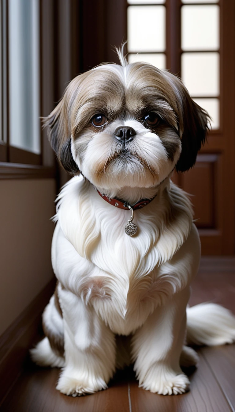 There is no one, realistic photo, photo realism, realism, drilling (shih tzu), perfect composition, intricate details, Very sharp, masterpiece, profile, high resolution, looking at the viewer, Full body photo in a comfortable atmosphere indoors