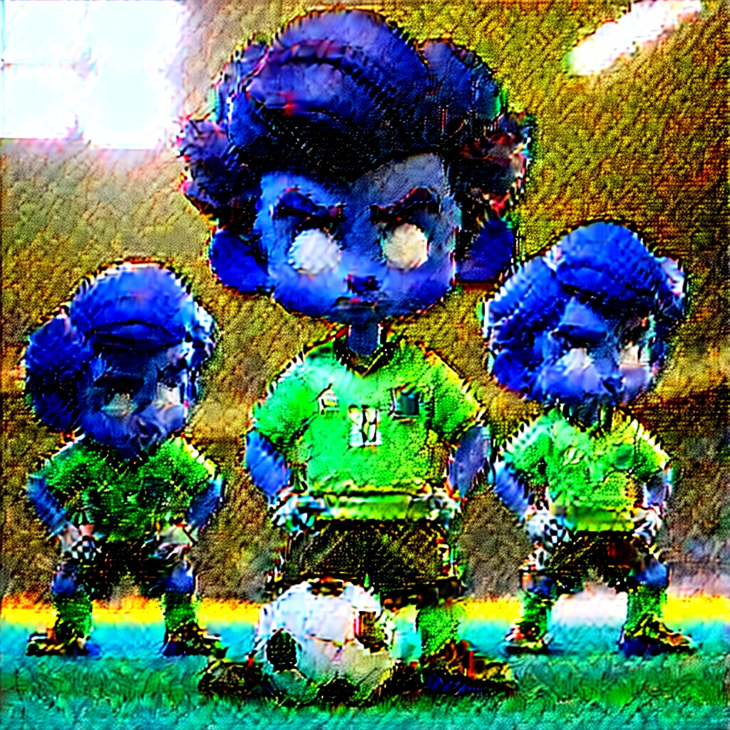 3d， men playing soccer，Sportswear Set，Jersey name Ronald , Cartoon Style