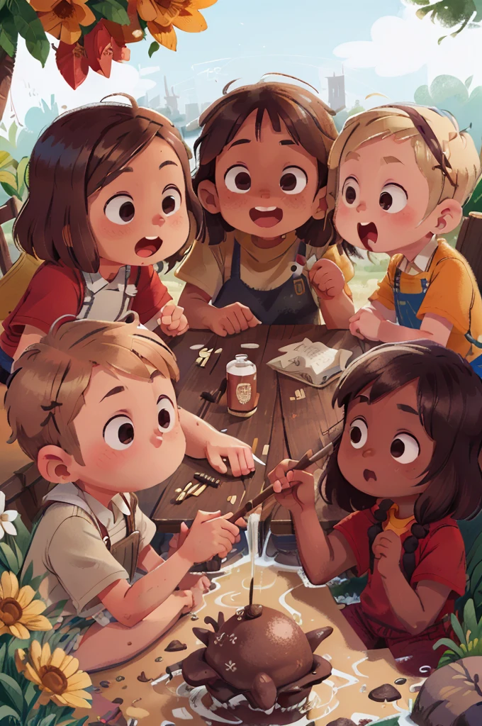 Poster design, (SFW), brown haired woman in pigtails and brown skinned woman with blonde buzz cut hair rowing with 8 women wearing black hijabs, Indonesian red eagles, spring outing, happy, the background is a small river interspersed with Indonesian roads, perfect quality, clear focus, full color, perfect face, intricate details, very low viewing angle, wide angle lens