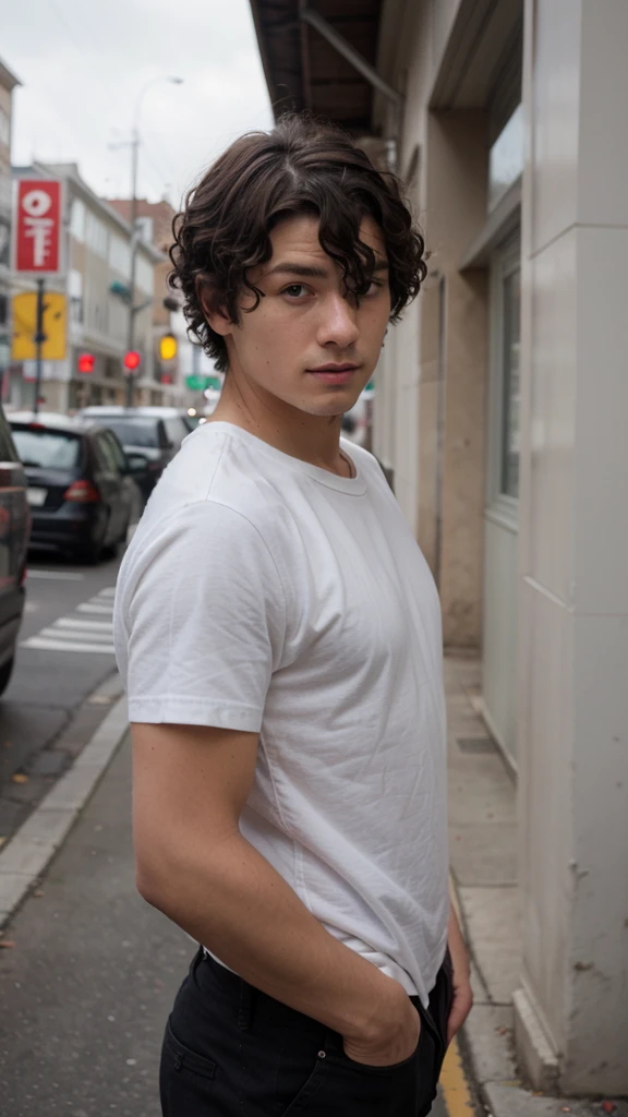 Man with short curly hair