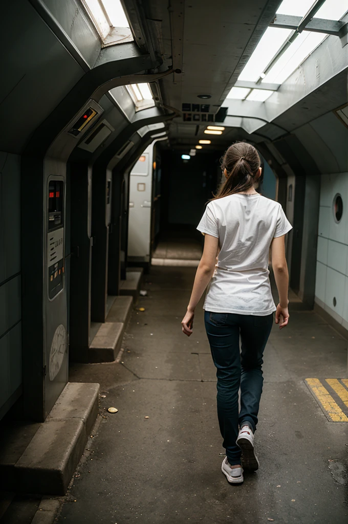 a young girl, transport to portal, back in time