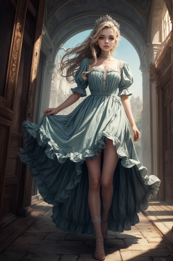Alice in Technology Land , Full body, Ultra High Resolution, Masterpiece, beautyfull face with gorgeous shiny eyes,
