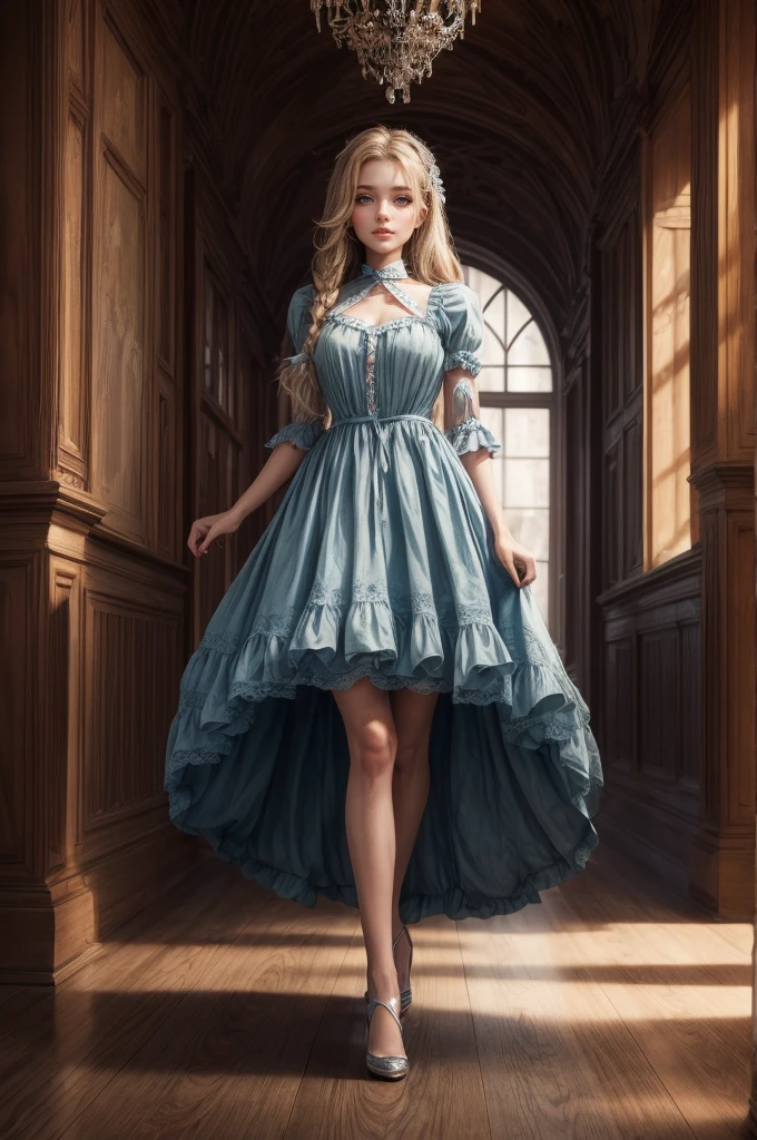 Alice in Technology Land , Full body, Ultra High Resolution, Masterpiece, beautyfull face with gorgeous shiny eyes,