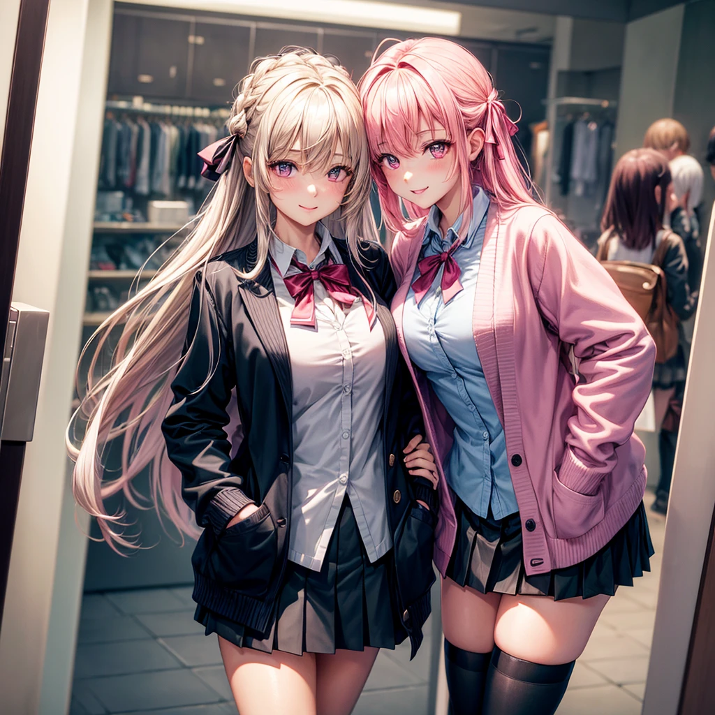 Cute long hair double ponytail two-dimensional Japanese exquisite short skirt pink shoujo anime --auto