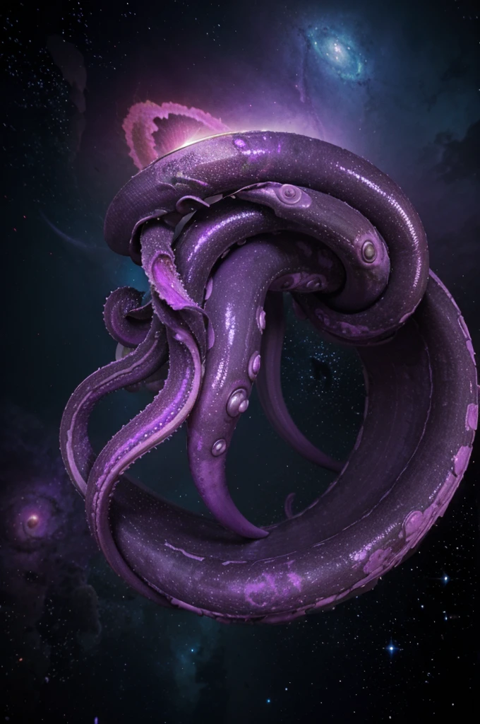 keep the tentacles and leave the background in a neon purple nebula