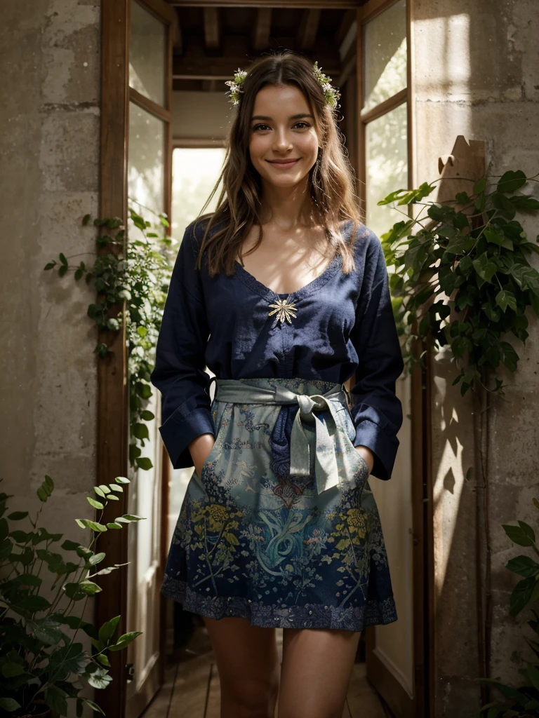 Style artistique : réaliste ou semi-réaliste
Éclairage : éclairage doux et naturel, avec des accents lumineux provenant de l'orbe
Arrière-plan : forêt dense avec des détails enchanteurs comme des lucioles ou des plantes luminescentes
Expression de la sorcière : sereine et concentrée, avec un léger sourire mystérieux