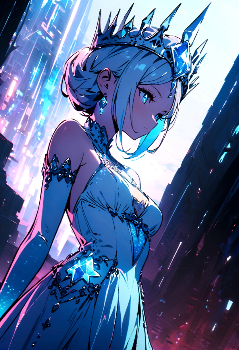 ice Queen, crown, elegant dress