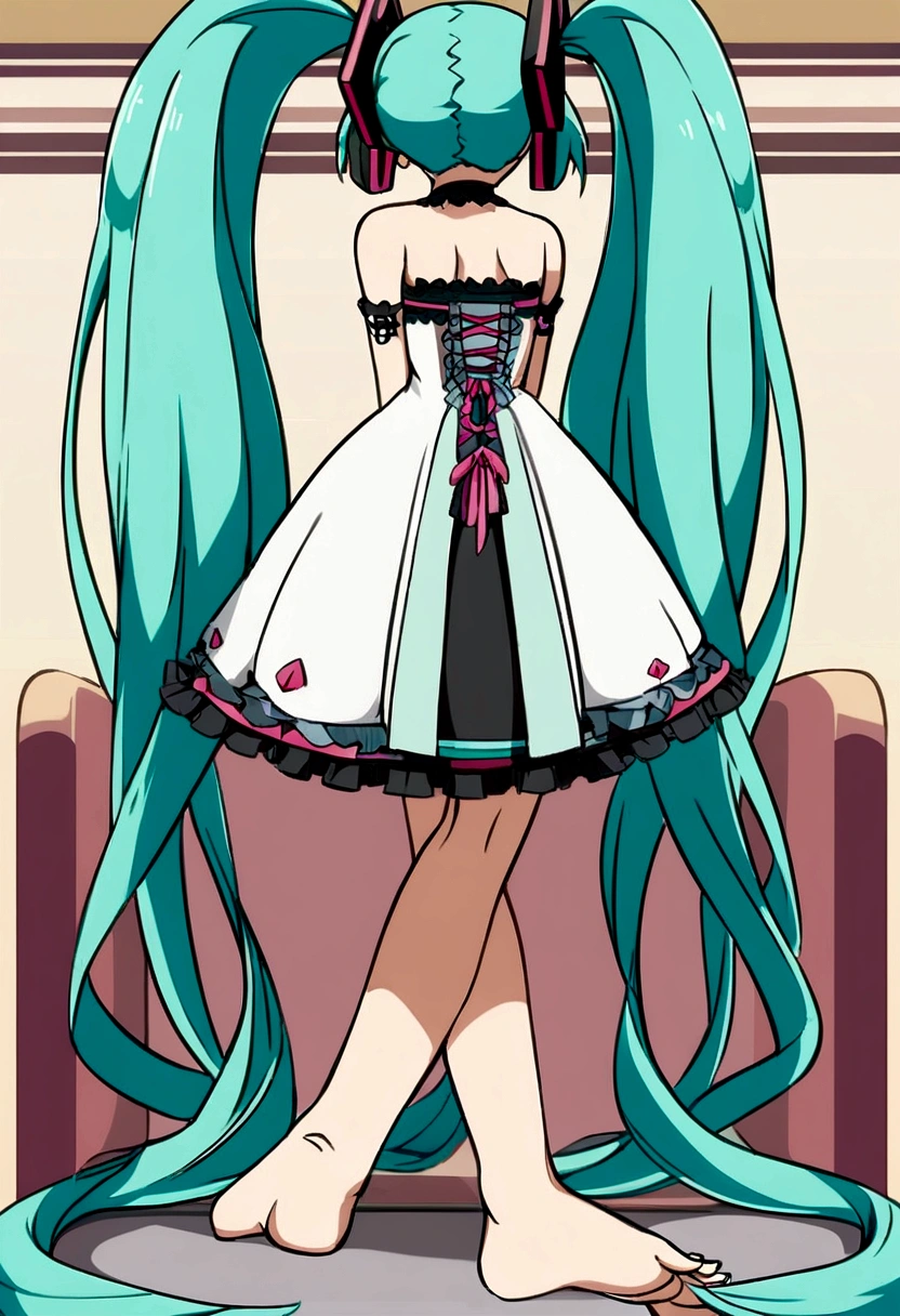 Hatsune Miku Perfect, barefoot, Focus on the feet, Add Style, Anime Style