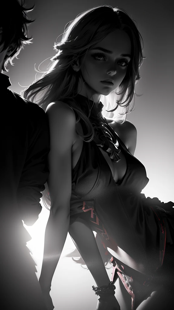 a silhouette of a girl and a boy walking in different directions, night, moonlight, dark silhouettes, dramatic lighting, moody atmosphere, cinematic, minimalist, monochrome, high contrast, beautiful detailed eyes, beautiful detailed lips, extremely detailed face and features, elegant pose, graceful movement, serene, mystical, atmospheric, (best quality,4k,8k,highres,masterpiece:1.2),ultra-detailed,(realistic,photorealistic,photo-realistic:1.37),cinematic lighting,dark environment,dramatic shadows,muted colors,moody tones