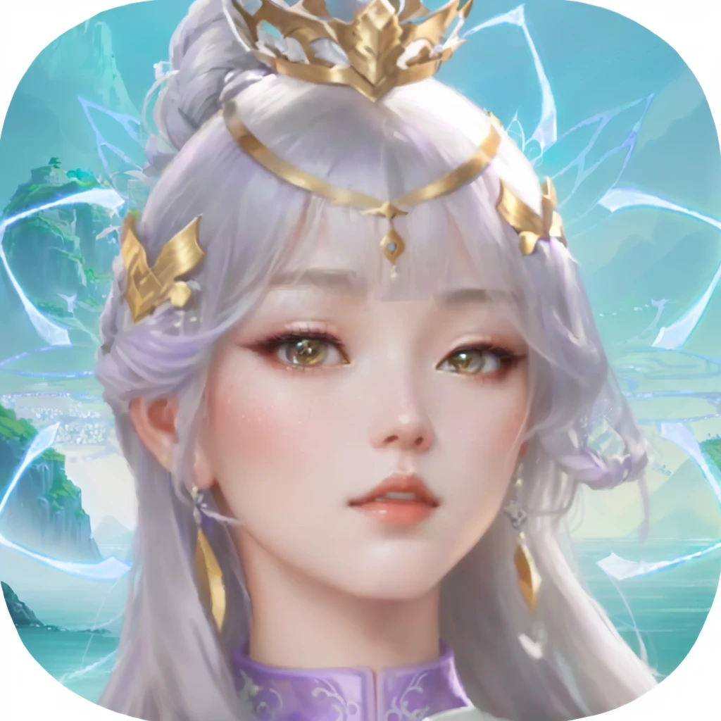Close-up of girl in purple dress, There is a glowing blue magic circle behind the character,Queen of the Sea Mu Yanling, Beautiful fantasy queen, Inspired by Lan Ying, Inspired by Pu Hua, yun ling, Inspired by Guillaume, dragon, Inspired by Roma, ((Beautiful fantasy queen)), White-haired deity, Inspired by Song Maojin, heise jinyao