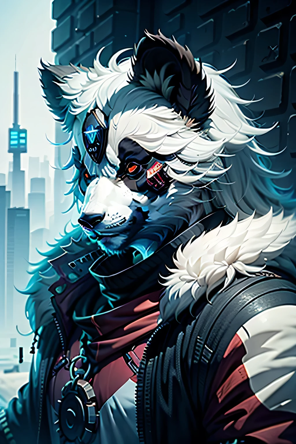 panda,cyberpunk