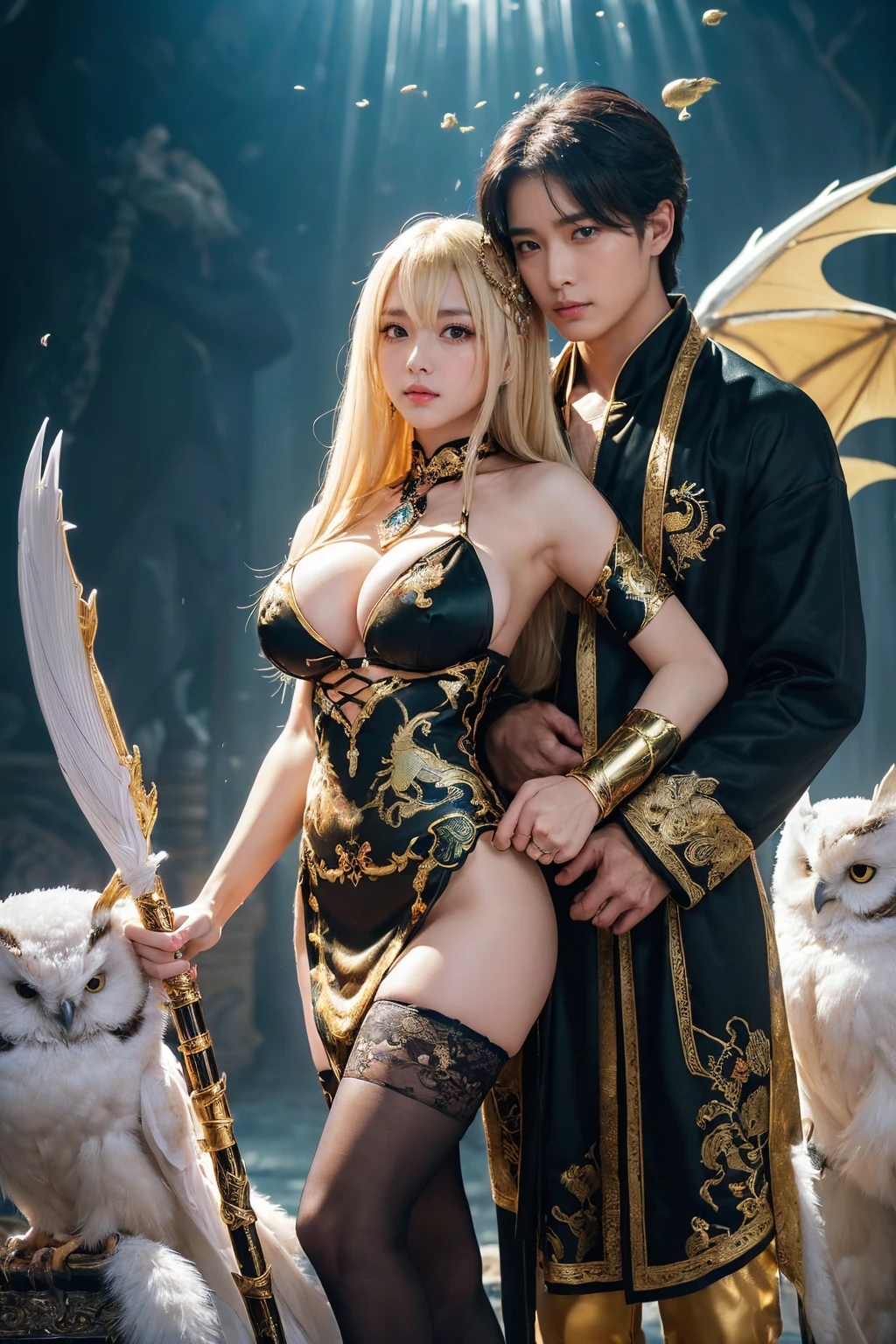 ((Highest quality)), ((masterpiece)), (detailed）Two Women 1.ister 1.2、大きな白い竜に見守られながら玉座に座っている二人の姉妹のQueen1.2、50 years old、Nioh Standing 1.2、Horrible Face 1.2、Glaring 1.2、Sing milk 1.2、from the front、Well-formed face、Cheeky face 1.2、Hitman 1.2、Murdertent 1.2、Killer Face 1.2、Mouth closed 1.1、Huge breasts、A ri、Stand straight with your legs apart1.2、,(((Big Breasts))),(((H))),(((Great tit))),(((Extraordinary Vengea 1.2、Armored animals、Large areola、Standing at the entrance to the ur temple leading to Ryugu-jo Castle、Dragon curtain on the podium in the background 1.1、A huge white dragon is watching over the woman from behind..2、Magnificent Underground Scenery 1.2、near, violent, Creatures from the End of the Earth、White vampire owl on shoulder 1.2、Little White Owl 1.2、A chair made from a giant snake、Maximum chest size、Metallic rainbow snake dress with Yamata no Orochi embroidery、He has a very sharp shield with a spear attached to his back、In the background sits a giant white dragon that rules the world..2、Crystal Stone Spear 1.2、Stand up straight with your arms folded、Whitislonde 1.2、Super long straight hair、Shiny Hair 1.2、Super lonangs 1.2、Spread your legs wide、Iridescenosmos Spear 1.2、One gin each hand.2、A gold and black metallic tapestry with floral patterns blooming in the dark、A metallic flower arrangement that represents infinity、Infinite flower field embroidery、Gold see-through tights、Large silk tights with net、Queen&#39;Decoration of s、Huge red diamond necklace 1.2、Black garter belt、Long eyelashes、Angry eyebrows、Ancient Alien Furniture、(((Big Breasts))),(((Huge breasts))),(((Great tit))),(((SFW)))、mooth waistline、Bullishhallenging face、Angryebrows、legs are long、Black Market Aesthetics、Woman with a black aura、superior look、超Big Breasts1.2、The pinnacle of elegance、Beautiful Snake&#39;tongue、Sparkling star sanclips on your ears、A carpet of dreams dripping with blood、White skin as delicate as a silkworm cocoon、Huge breastsを持つ美しい女性、Big fairy、Specially made crystal ball&#39;Nesting、Sentimental composition anger、Mandalas bouncing around in bubbles、I pledge my life in front of her open legs.、I sacrificed my life to open her legs and lick her whole body...、The irresistible smell of death assaults my nose、Grin、Bare Big Breasts 1.2、Immature and competitive.2、from the front、Brave Stang 1.2、Something red as an a 1.1、Woman 1 shows close relationship with background and decoration.2、Coolenery 1.2、In the background sits a giant white dragon that rules the world..2、Colorful background 1.2