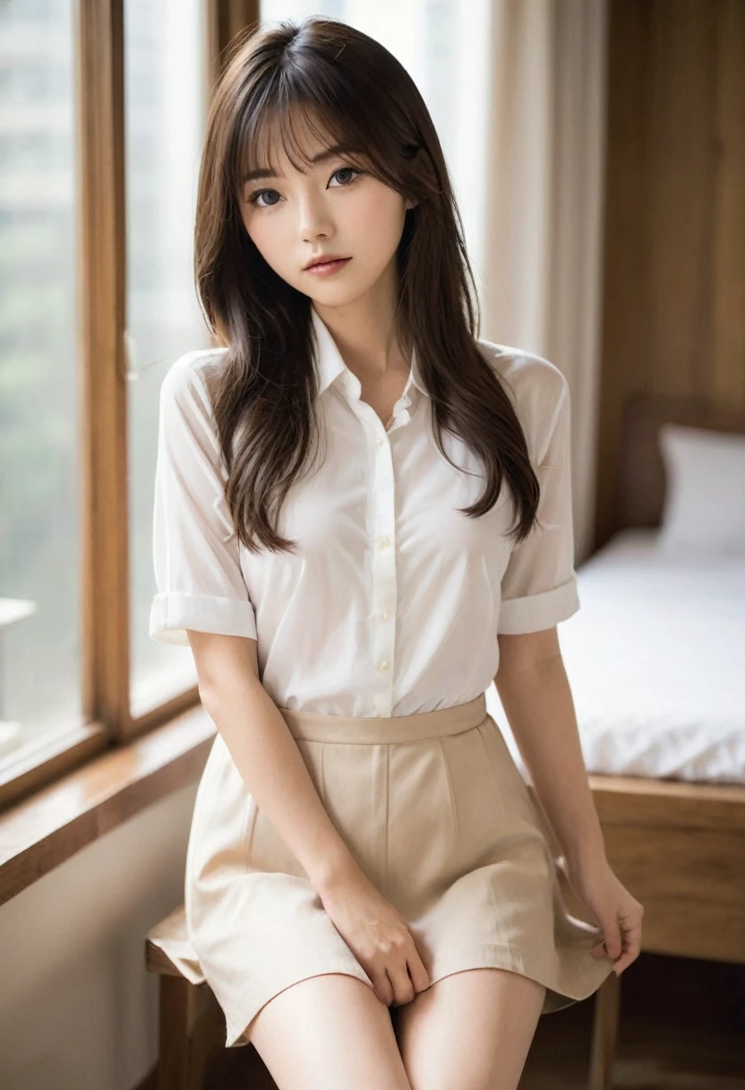 Slender nude models、Medium Hair、Full nudity, M-shaped legs, I'll spread my legs wide and show you my pussy, Shapely breasts、My are being rubbed vigorously、Moist pussy、No clothes,Sensual look、Both hands are tied、Shaved、A slender teenage model、