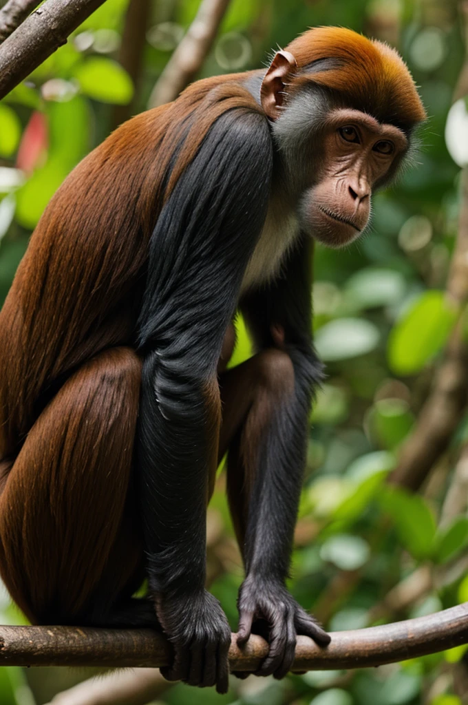 A monkey pooping colors