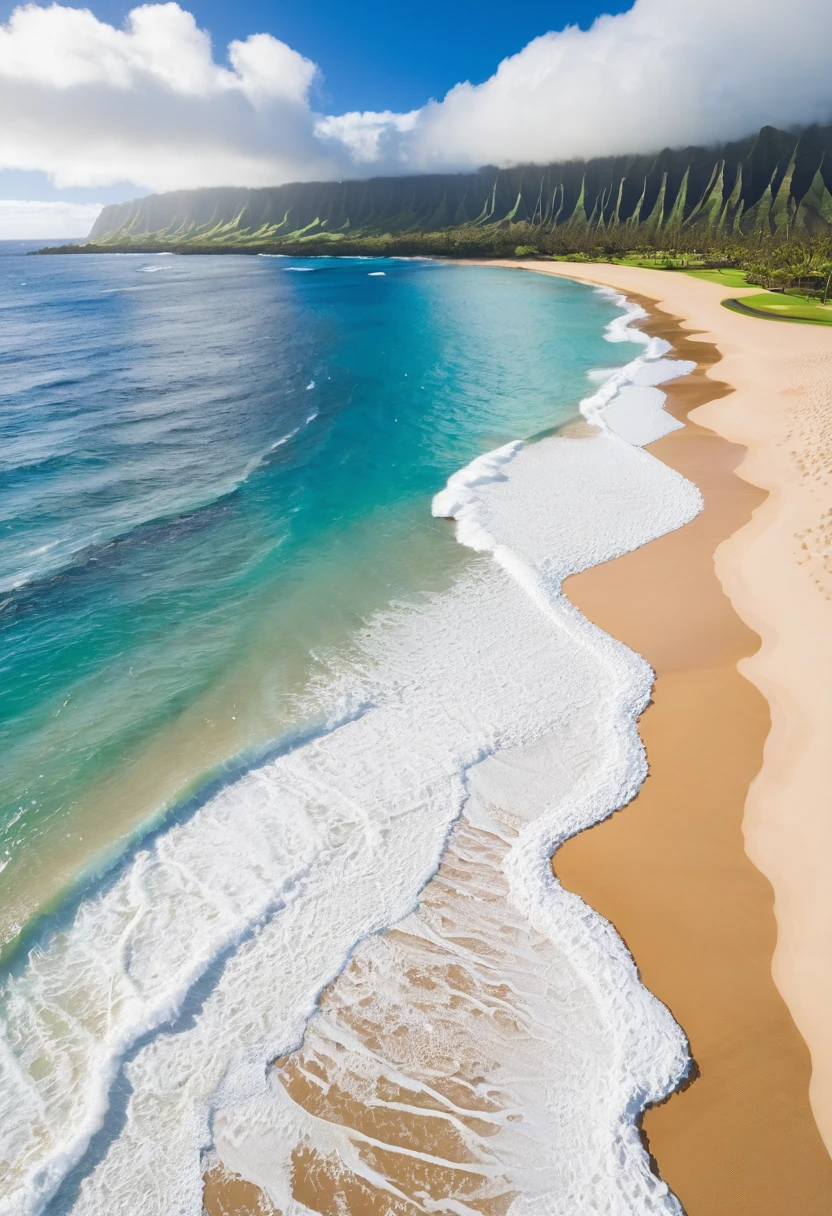 Snow-covered beach in Hawaii