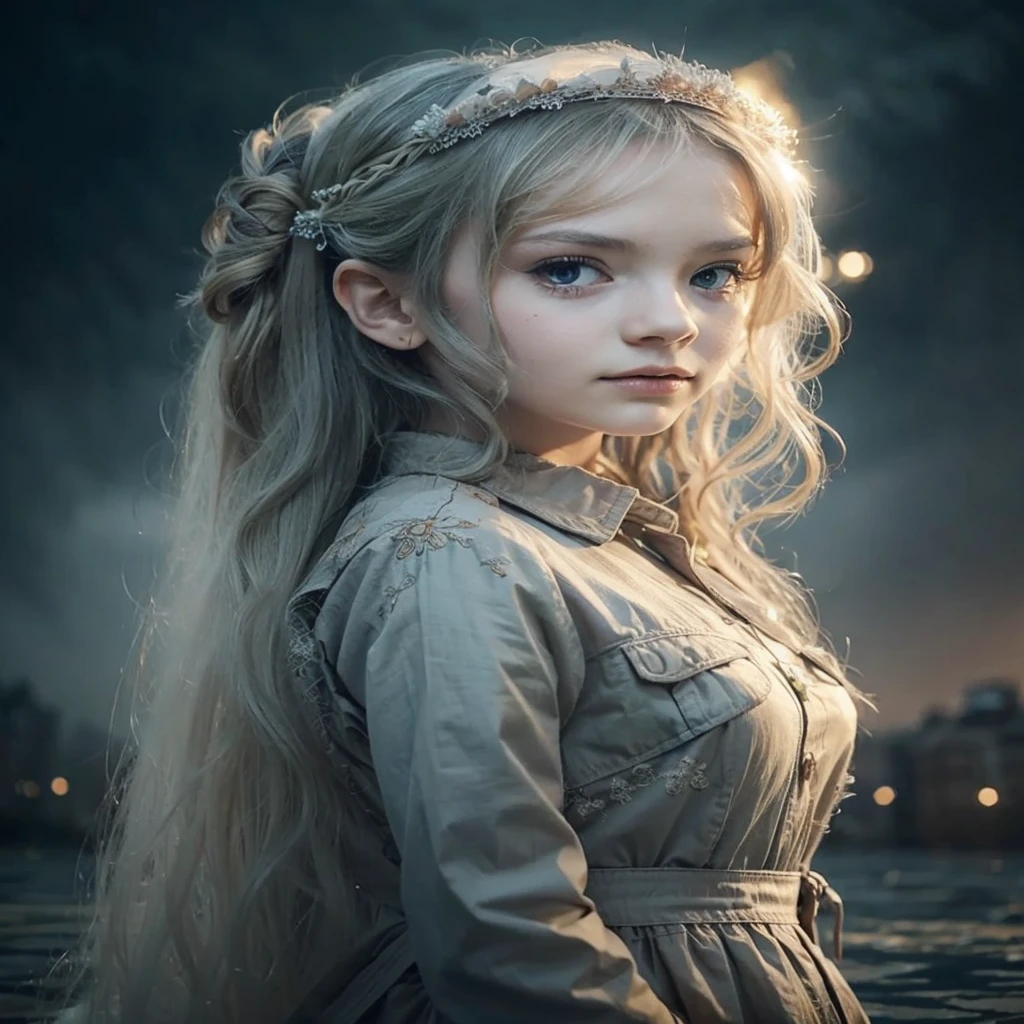 8 year old girl, beautiful, blonde hair, little girl, short tight clothes, realistic
