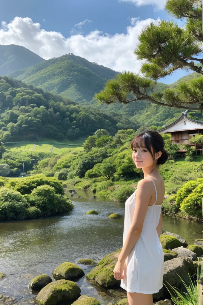 ((Highest quality)), ((masterpiece)), (detailed), Japanese,landscape,Beauty,cute,Upper Body