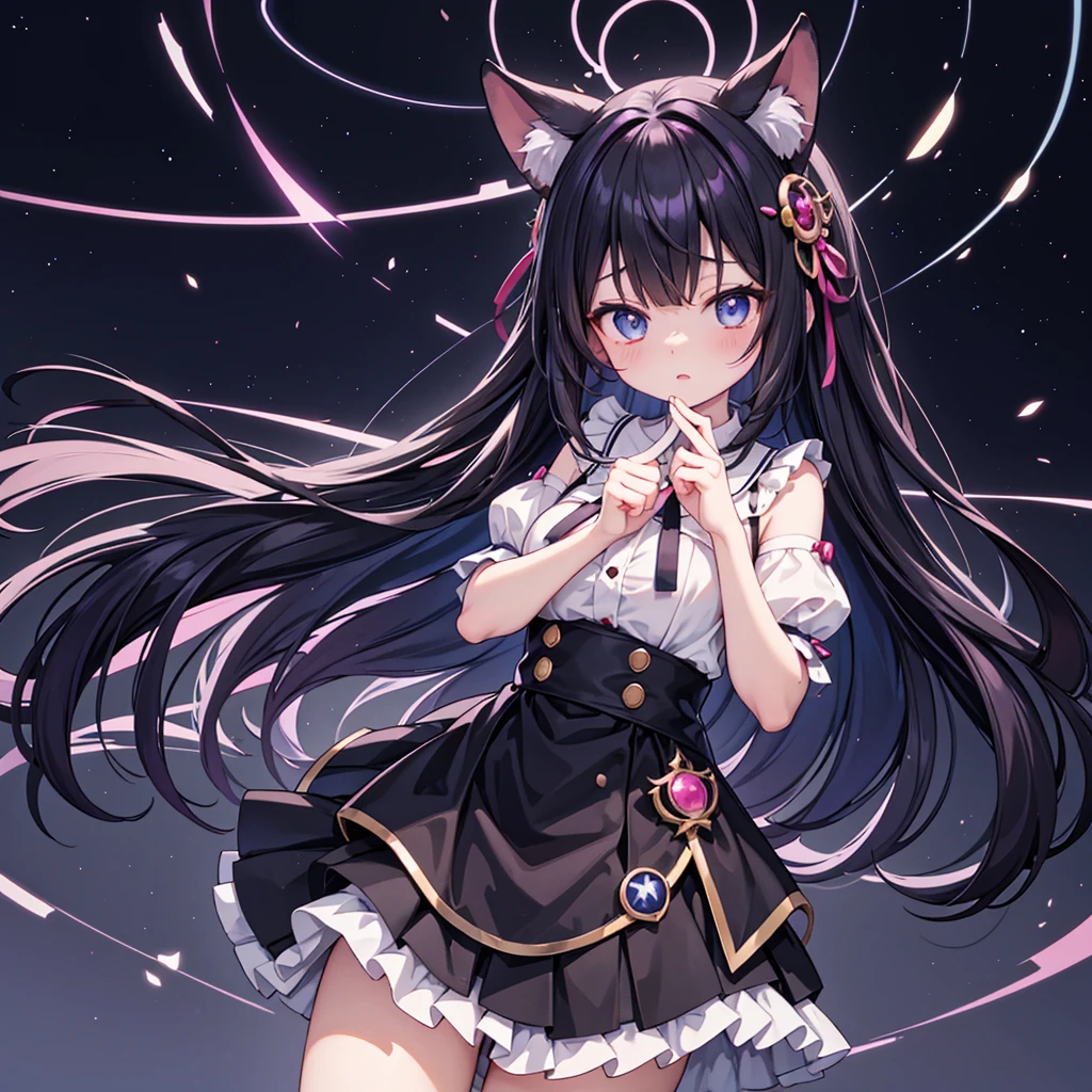 Anime girl with black hair wearing a white shirt and blue eyes looking at the, ruan cute vtuber, hanayamata, vtuber, in an anime, anime visual of a cute girl, umamusume, anime moe art style, safebooru anime image, as an anime character, trigger anime artstyle, anime visual of a young woman, cute anime waifu in a nice dress, shuushuu anime image, anime waifu, 2 0 1 9 anime, anime girl named lucy, cute anime style, gelbooru anime image, flirty anime witch casting magic, black anime pupils in her eyes