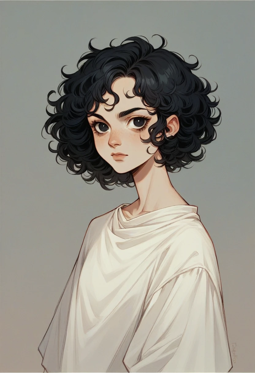 blythedoll,black hair,curly hair,neutral skin,black eyes,short hair