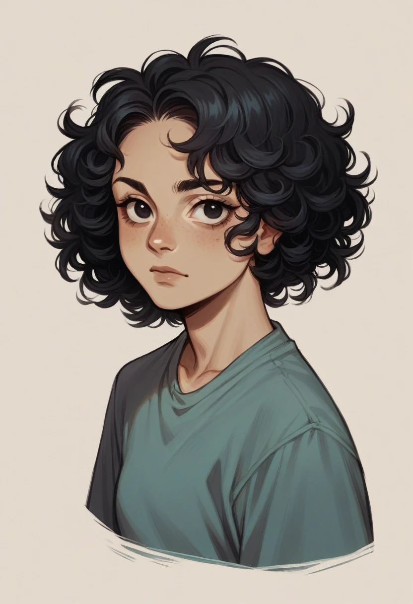 blythedoll,black hair,curly hair,neutral skin,black eyes,short hair