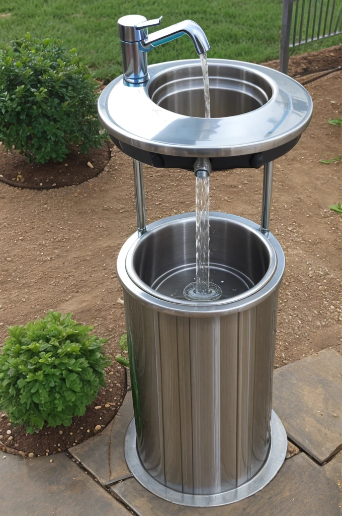 Water refilling station section top view