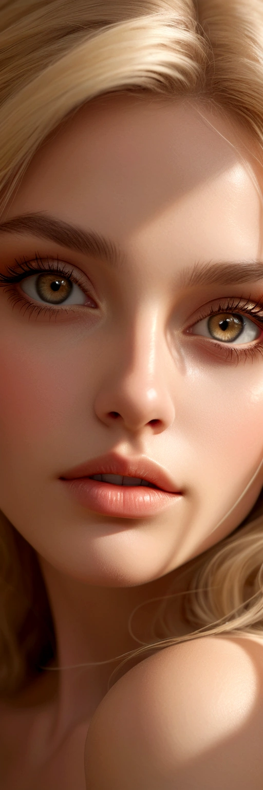 a very ideal woman, wakes up naked in the morning, beautiful detailed eyes, beautiful detailed lips, extremely detailed face, long eyelashes, flawless skin, blonde hair, delicate features, serene expression, natural lighting, warm colors, soft shadows, high quality, photorealistic, masterpiece, cinematic, ethereal, intimate, dreamy