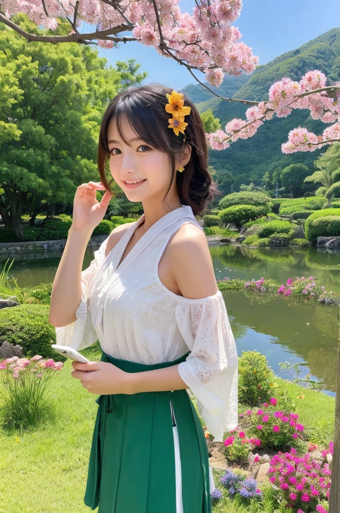 ((Highest quality)), ((masterpiece)), (detailed), Japanese,landscape,Beauty,cute,Upper Body
