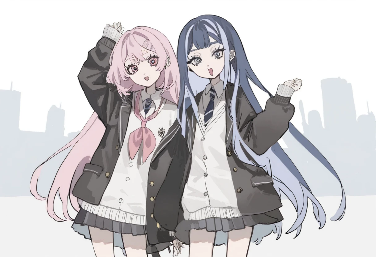 2 girls, school,style:inu totemo