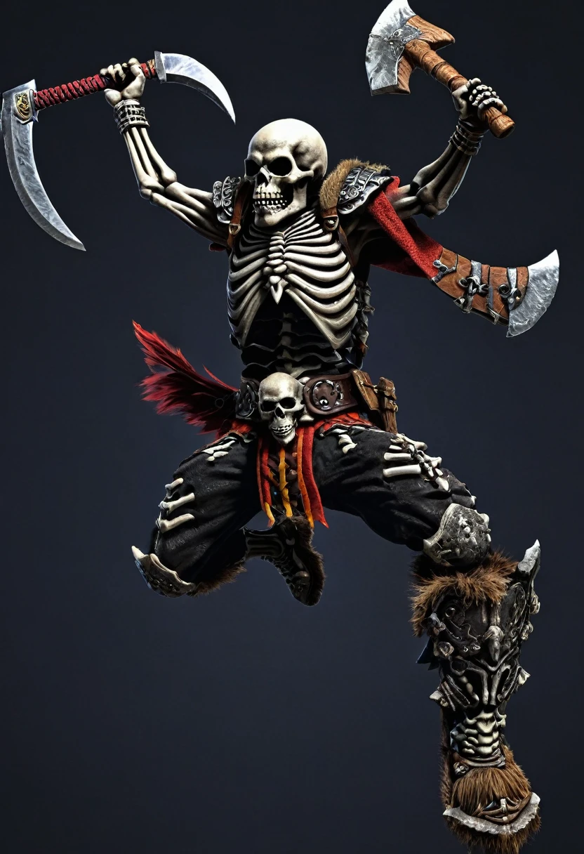 BERSERKER,SKELETON, AXE, JUMP, BACK